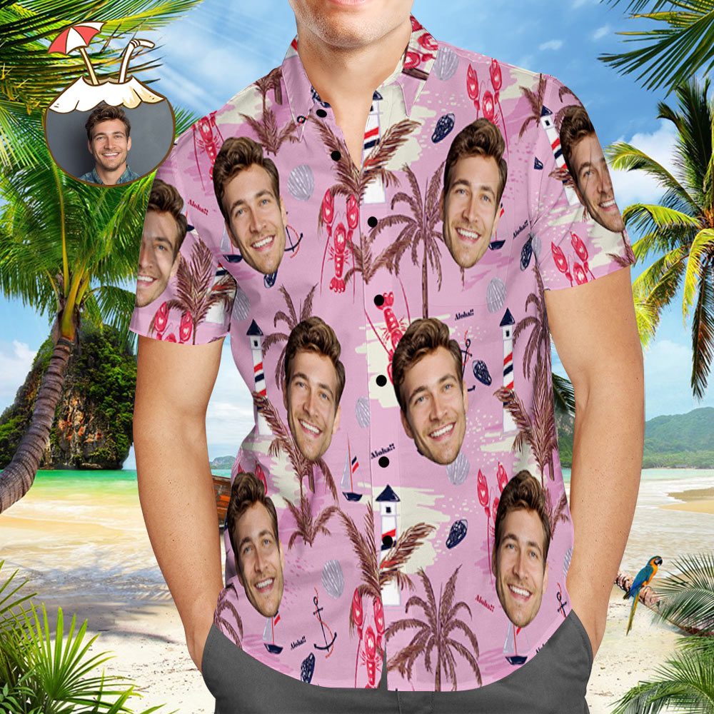 Chinoiserie Hawaiian Shirts, Short Sleeve Aloha Beach Shirt, Summer Casual Button-Down Shirts