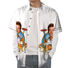 Custom Face Hawaiian Shirt BBQ & Beer Button-Down Short Sleeve Hawaiian Shirt