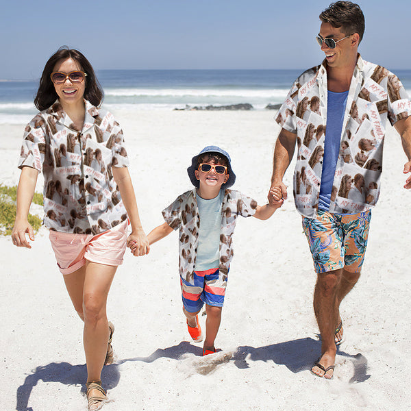 Custom Photo Hawaiian Shirt Parent-child Wears Personalised Hawaiian Shirt Gift for Family - My Family