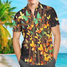 Custom Men Hawaiian Shirts with Text Personalized Vintage Butterfly Hawaiian Shirts For Men