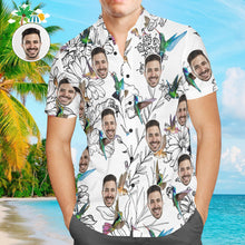 Custom Face Men Hawaiian Shirts Personalized Hawaiian Shirts For Men - Hummingbird