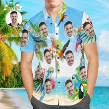 Custom Face Men Hawaiian Shirts Personalized Hawaiian Shirts For Men Colorful Parrot
