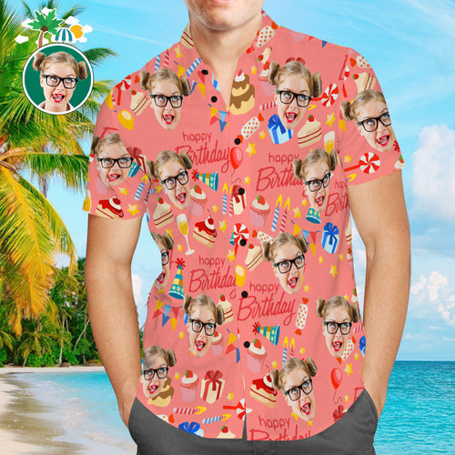 Custom Face Men Hawaiian Shirts Personalized Hawaiian Shirts For Men Happy Birthday