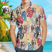 Custom Face Men's Hawaiian Shirts with Dog Face for Pet Lover