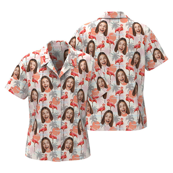 Custom Face Hawaiian Shirt For Her Personalized Women's Photo Shirt Valentine's Day Gift