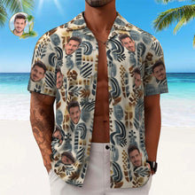 Custom Face Hawaiian Shirt Men's All Over Print Aloha Shirt Gift - Vintage Pattern