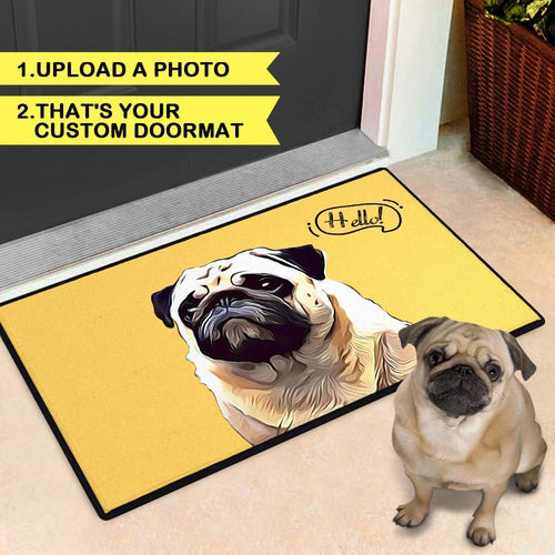 Custom Indoor & Outdoor Door Mat Cartoon Portrait Doormat With Your Pet's Photo