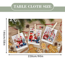 Custom Family Photo Christmas Gingerbread Tablecloth Personalized Washable Table Cover Christmas Gift