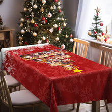 Custom Family Photos Christmas Tree Tablecloth Personalized Washable Table Cover Christmas Gift