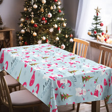 Custom Text Merry Christmas Tablecloth Personalized Washable Table Cover Christmas Gift
