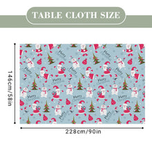 Custom Text Merry Christmas Tablecloth Personalized Washable Table Cover Christmas Gift