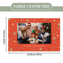 Custom Photo and Text Christmas Tablecloth Personalized Washable Table Cover Christmas Gift