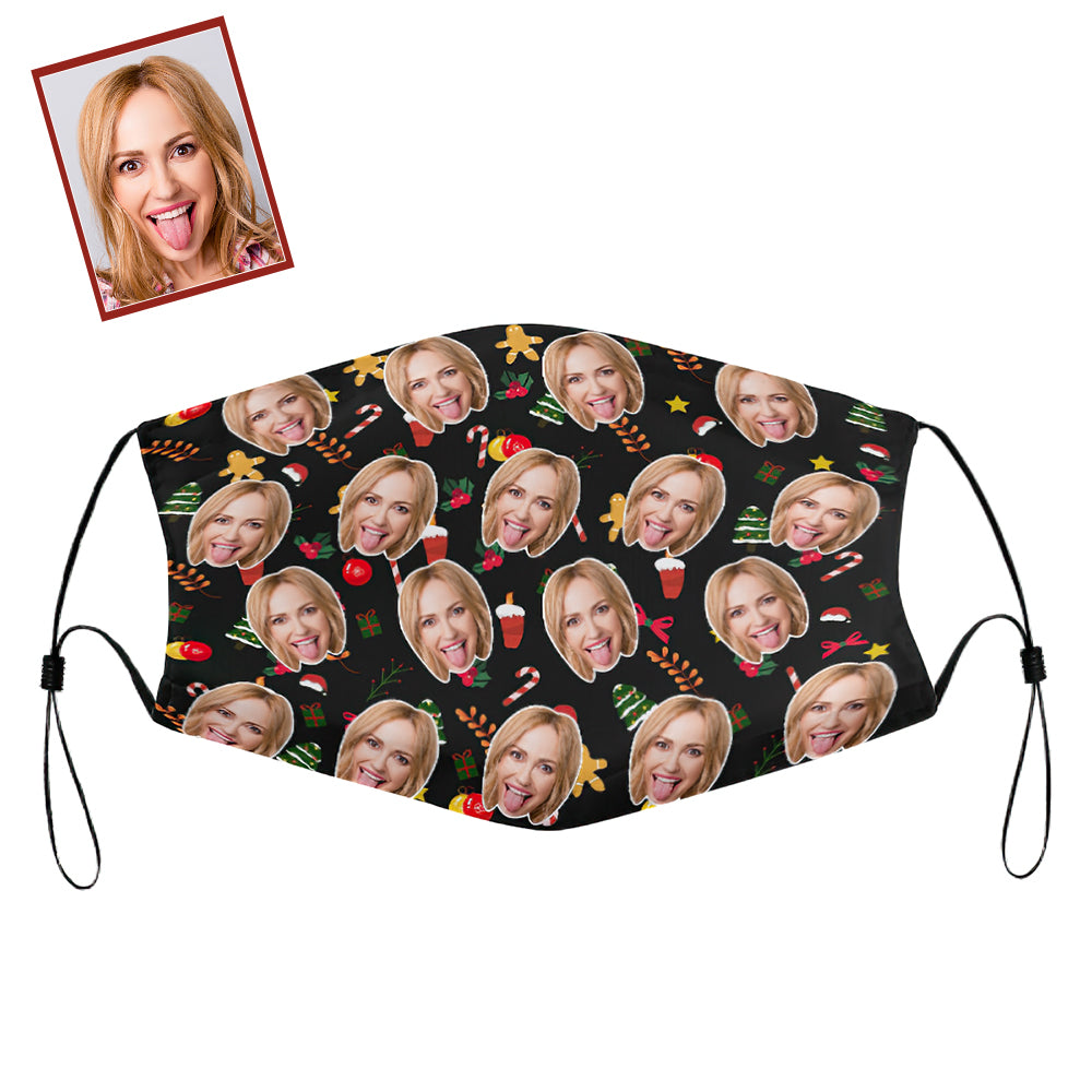Custom Face Mask Personalized Photo Mask Christmas Gifts - Funny Face