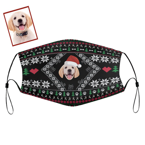 Custom Face Mask Personalized Pet Photo Mask Christmas Gifts - Cute Dog