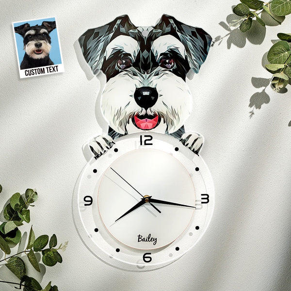 Custom Photo Clock Gifts for Pet Lover Personalized Dog Face Home Decor