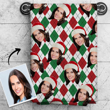 Custom Women Photo Towel Christmas Personalized Hand Towel Christmas Gift
