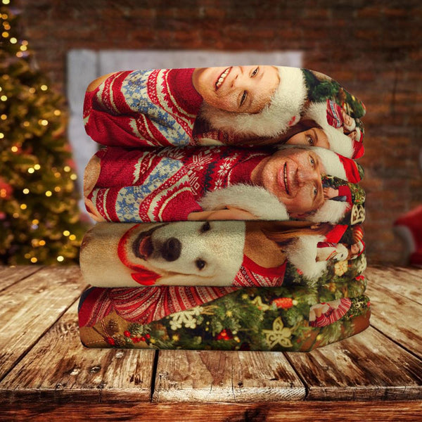 Personalized Family Photo Towel Christmas Custom Hand Towel Christmas Gift
