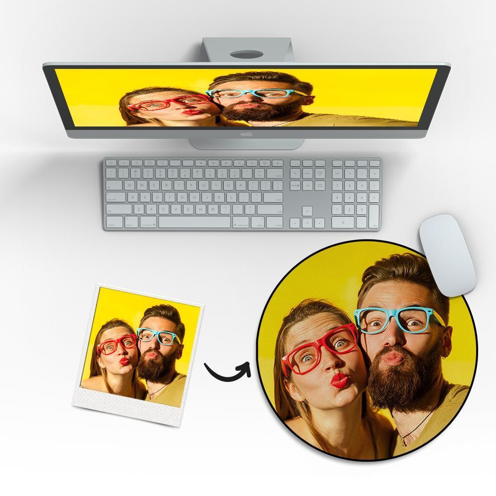 Custom Photo Round Mouse Pad Gifts for Couple 20*20cm