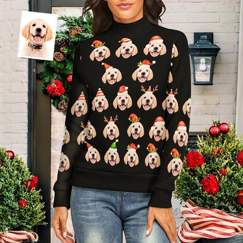 Custom Face Women Christmas Pet Theme Sweater Spandex Comfortable