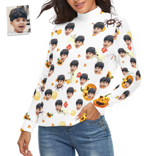 Custom Face Women Halloween Sweater Halloween Pumpkin Theme Spandex Comfortable