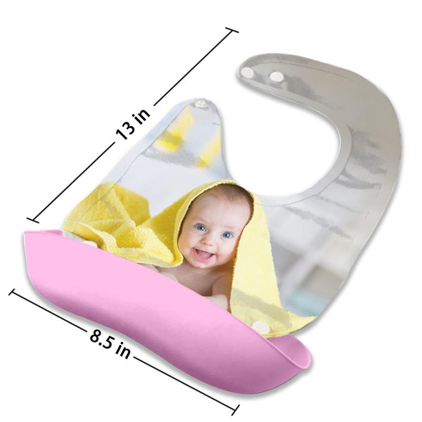 Custom Baby Bib Waterproof Washable Stain And Odor Resistant-Pink