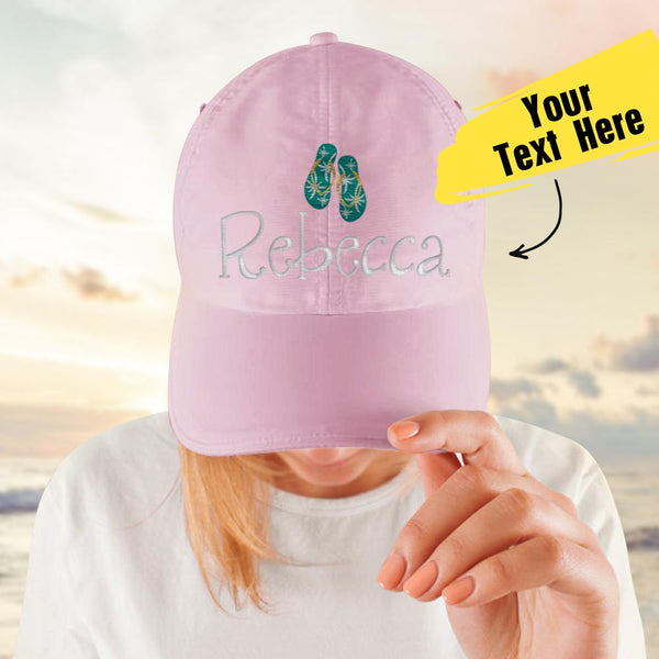 Custom Text Cap for Girl Travel Cap Comfortable Pink