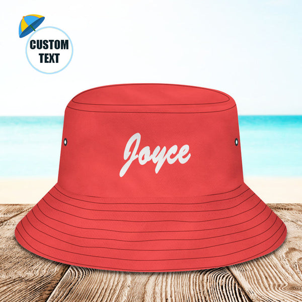 Custom Bucket Hat Unisex Bucket Hat with Text Personalize Wide Brim Outdoor Summer Cap Hiking Beach Sports Hats Gift for Lover Blue
