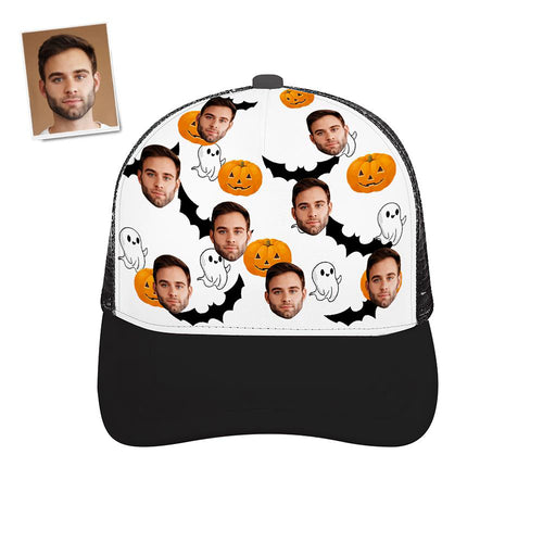 Custom Cap Personalised Face Baseball Caps Adults Unisex Printed Fashion Caps Gift - Pumpkins and Ghosts