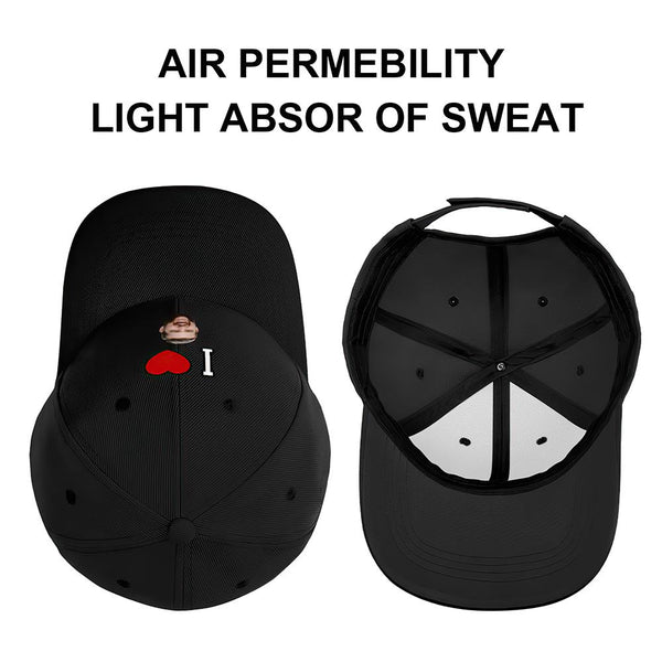 Custom Cap Personalised Face Baseball Caps Adults Unisex Printed Fashion Caps Gift - I Love