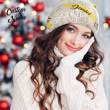 Custom Full Print Pullover Cap with Text Personalized Beanie Hats Gift for Lover
