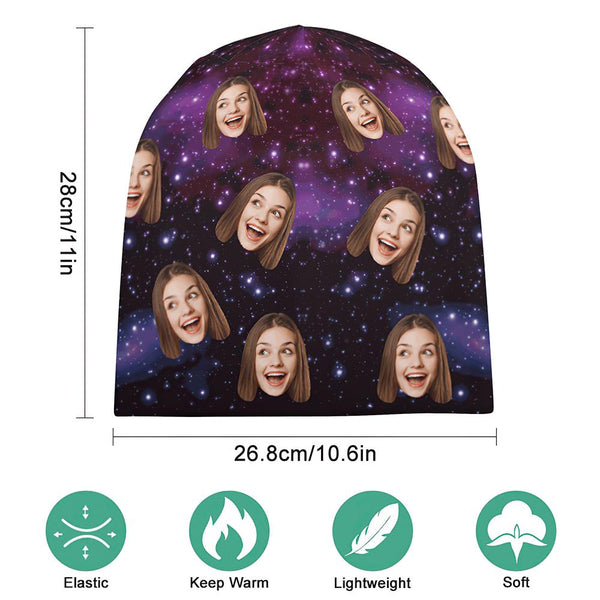 Custom Full Print Pullover Cap Personalized Photo Beanie Hats Gift for Her - Starry Sky