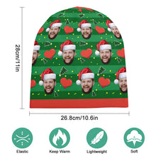Custom Full Print Pullover Cap Personalized Photo Beanie Hats Christmas Gift for Her - Love Heart