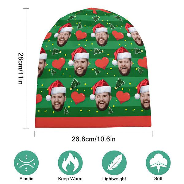 Custom Full Print Pullover Cap Personalized Photo Beanie Hats Christmas Gift for Her - Love Heart