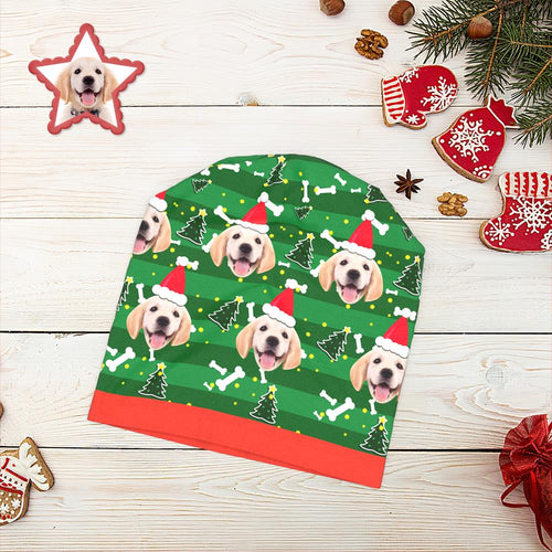 Custom Full Print Pullover Cap Personalized Photo Beanie Hats Christmas Gift for Her - Cute Dog