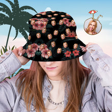 Custom Bucket Hat Personalized Face All Over Print Tropical Flower Print Hawaiian Fisherman Hat