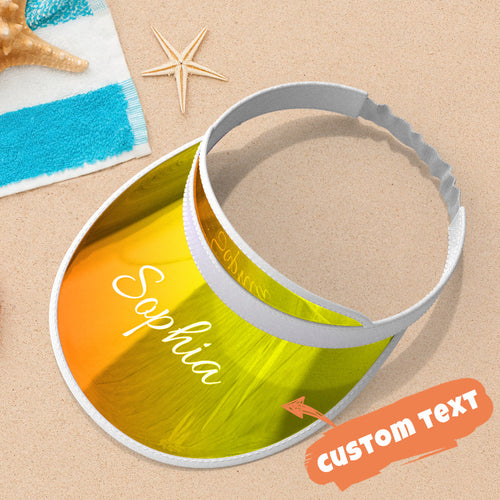 Custom Engraved Sun Hat Colorful Summer Gifts - Yellow & Orange