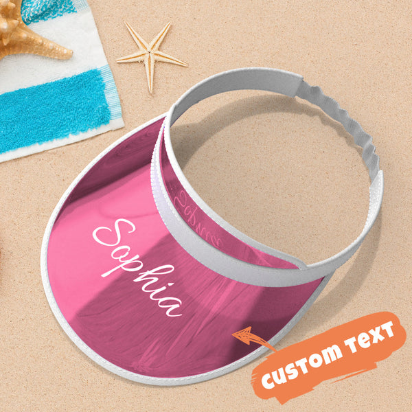 Custom Engraved Sun Hat Colorful Summer Gifts - Blue & Pink