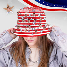 Independence Day Custom Bucket Hat Face Unisex Fisherman Hat Summer Hat -  Red Hat