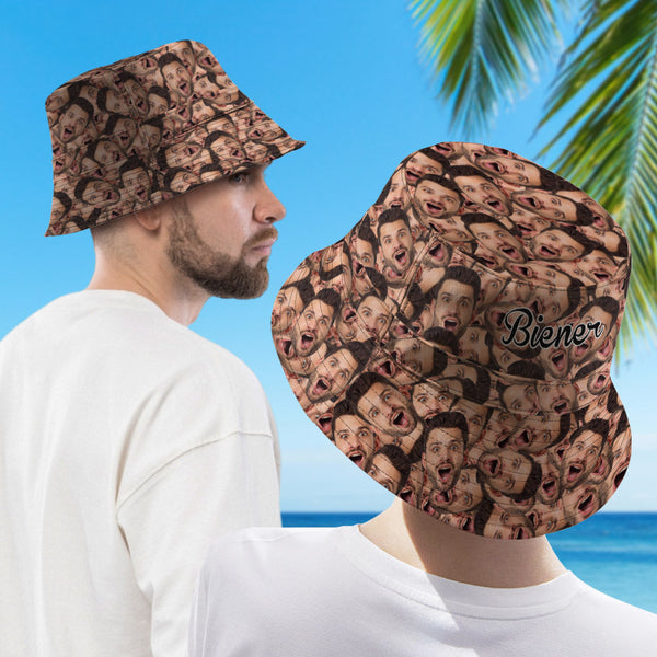 Custom Funny Bucket Hat Double-Side-Wear Reversible Summer Beach Sun Hat - SantaSocks