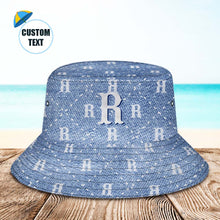 Custom Bucket Hat Unisex Blue Plaid Fisherman Hat Personalized Letter