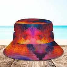 Custom Face Bucket Hat Unisex Personalized Wide Brim Outdoor Summer Hats Brownish Red Color Abstract Texture