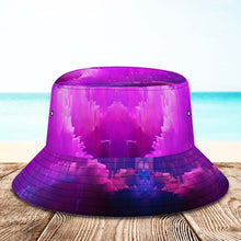 Custom Face Bucket Hat Personalized Hiking Beach Sports Hats Unisex Purple Abstract Texture