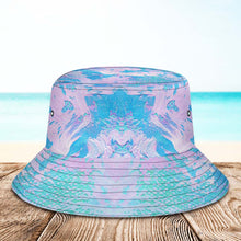 Custom Face Bucket Hat Unisex Personalized Wide Brim Outdoor Summer Hats Blue and Pink Oil Painting Style