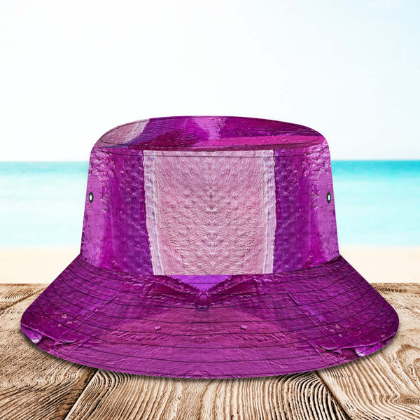 Custom Face Bucket Hat Unisex Personalized Wide Brim Outdoor Summer Hats Purple Oil Painting Style