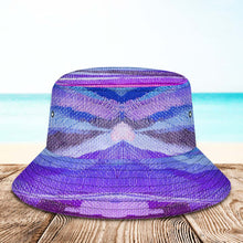 Custom Face Bucket Hat Unisex Personalized Photo Wide Brim Outdoor Summer Hats Purple Oil Painting Style