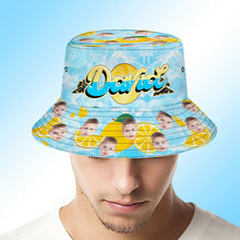 Custom Bucket Hat Unisex Face Bucket Hat Personalized Wide Brim Outdoor Summer Cap Hiking Beach Sports Hats- SantaSocks