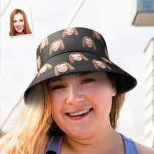 Custom Your Photo Face Summer Extra Large Bucket Hats Fisherman Hat - Black