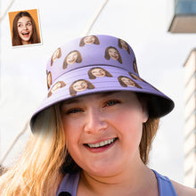 Custom Your Photo Face Summer Extra Large Bucket Hats Fisherman Hat - Purple