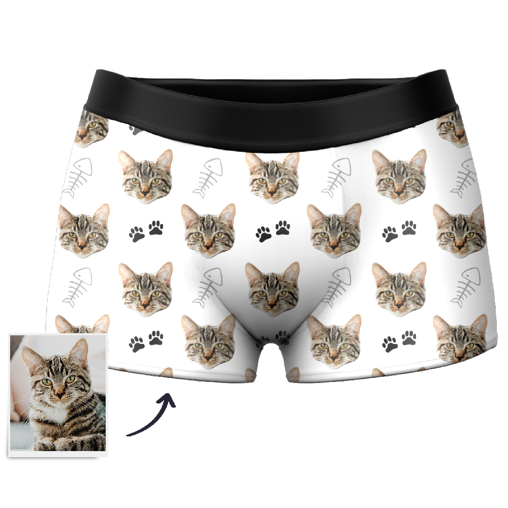 Custom Cat Boxer Shorts - Santa Socks