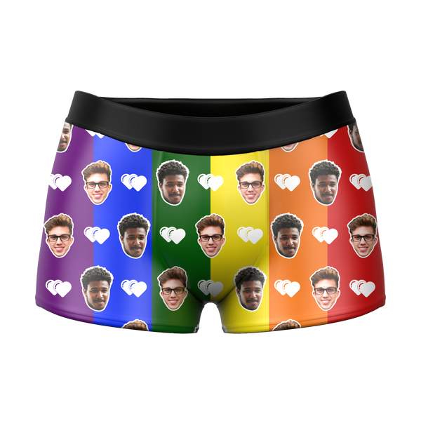 Men's Custom Photo Boxer Shorts - Rainbow Lgbt Gift